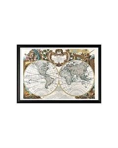 Картина полушария мира 1744 мультиколор 66 0x45 0x2 0 см Object desire