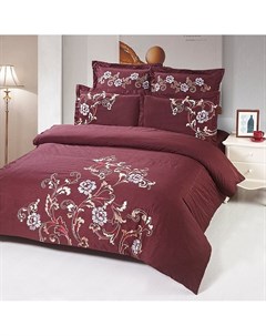 Постельное белье евро комплект красный 55 0x40 0x10 0 см Kingsilk