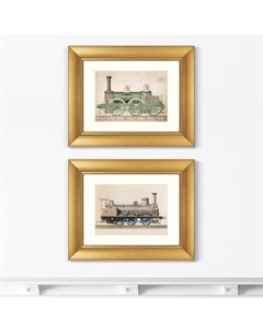 Набор из 2 х репродукций картин в раме hercules locomotive 1843г бежевый 51x41 см Картины в квартиру