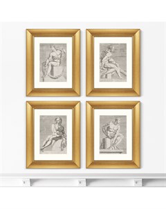 Набор из 4 х репродукций картин в раме на пантеоне 1551г серый 41x51 см Картины в квартиру