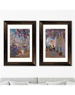 Набор из 2 х репродукций картин в раме veranda in capri 1902г фиолетовый 50x70 см Картины в квартиру