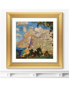 Репродукция картины в раме view of monte solaro capri 1940г мультиколор 61x61 см Картины в квартиру