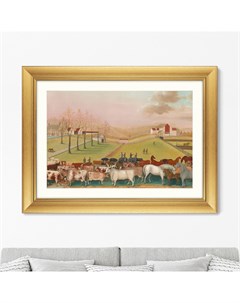 Репродукция картины в раме the cornell farm 1848г мультиколор 80x60 см Картины в квартиру