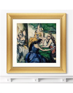 Репродукция картины в раме les courtisanes 1868г зеленый 60x60 см Картины в квартиру