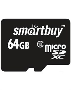 Карта памяти Smart Buy microSDXC Class 10 64GB SD адаптер SB64GBSDCL10 01 Smartbuy