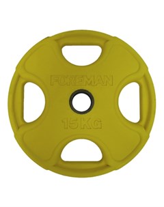 Диск для штанги обрезиненный PRR 15 кг желтый FM PRR 15KG YL 04 00 Foreman