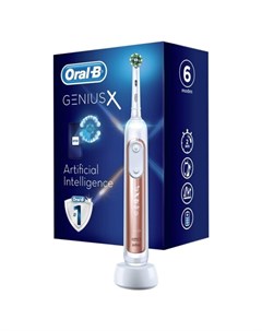 Электрическая зубная щетка braun genius x d706 513 6 розовое золото Oral-b