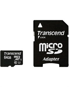 Карта памяти microSDXC UHS I 300x Premium Class 10 64GB TS64GUSDU1 Transcend