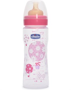 Бутылочка для кормления Well Being Girl с латексной соской 330мл Chicco