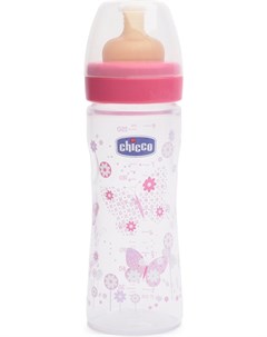 Бутылочка для кормления Well Being Girl с латексной соской 250мл Chicco