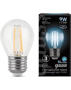 Светодиодная лампа LED Filament Шар E27 5W 420lm 2700K 1 10 50 105802105 Gauss