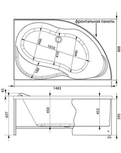 Каркас для ванны Graciosa 150x90 L R Aquanet