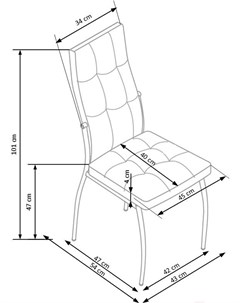 Стул K416 синий V CH K 416 KR GRANATOWY Halmar