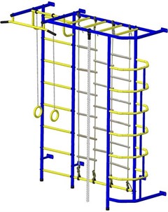 Детский спортивный комплекс С5ЛМ синий желтый Пионер
