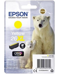 Струйный картридж T2634 9 7 мл для XP 600 700 800 желтый C13T26344012 Epson