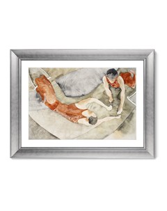 Репродукция картины в раме two trapeze performers in red 1917г мультиколор 80x60 см Картины в квартиру