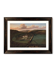 Репродукция картины в раме southeast prospect of hampton court herefordshire 1699г коричневый 81x61  Картины в квартиру
