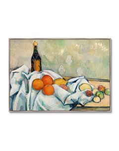 Репродукция картины на холсте bottle and fruits 1890г мультиколор 105x75 см Картины в квартиру