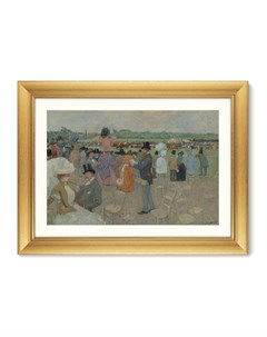 Репродукция картины в раме the races at longchamp 1891г мультиколор 80x60 см Картины в квартиру