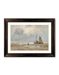 Репродукция картины в раме view on the beach 1895г мультиколор 80x60 см Картины в квартиру