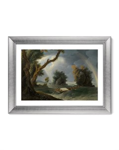 Репродукция картины в раме storm near the col gon rocks 1790г зеленый 61x81 см Картины в квартиру