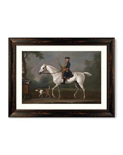 Репродукция картины в раме sir roger burgoyne riding badger 1740г коричневый 61x81 см Картины в квартиру