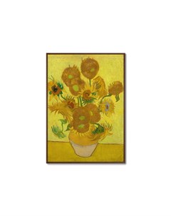 Репродукция картины на холсте sunflowers 1889г мультиколор 75x105 см Картины в квартиру