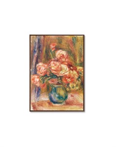 Репродукция картины на холсте vase of roses 1890г мультиколор 75x105 см Картины в квартиру