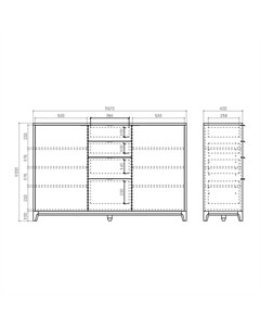 Комод case бежевый 157x100x40 см The idea