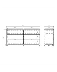 Комод case серый 157x78x45 см The idea