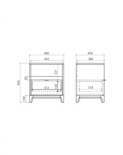 Прикроватная тумба case серый 49x56x40 см The idea