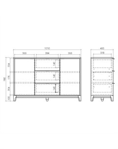 Комод case синий 121x78x40 см The idea