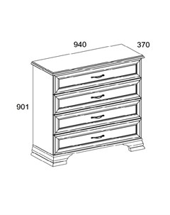 Комод tiffany белый 94x90 1x37 см Анрэкс