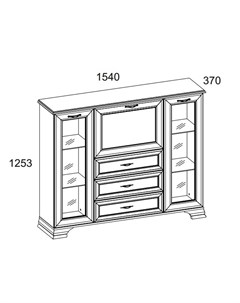 Комод tiffany белый 154x125 3x37 см Анрэкс