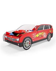 Кровать машина карлсон джип бмв х5 без доп опций красный 84x75x184 см Magic cars