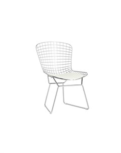 Стул обеденный bertoia хромированный с белой подушкой белый 53x83x59 см Stool group