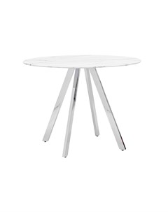 Стол обеденный хьюстон d100 белый стеклянный белый Stool group