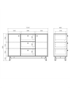 Комод france fr039 коричневый 121x82x40 см The idea