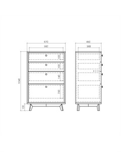 Высокий комод france серый 67x104x45 см The idea