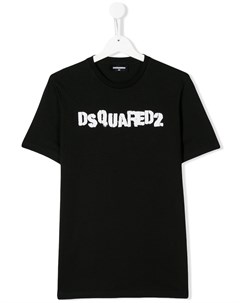 Футболка с круглым вырезом и логотипом Dsquared2 kids