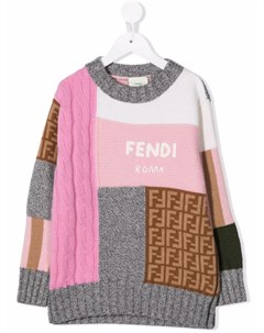 Джемпер в технике пэчворк с логотипом FF Fendi kids