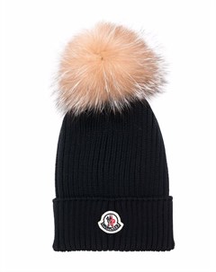 Шапка бини в рубчик с помпоном Moncler enfant