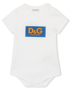 Боди с тисненым логотипом Dolce & gabbana kids