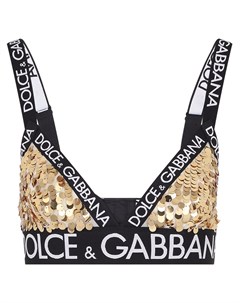 Бюстгальтер с треугольными чашками и пайетками Dolce&gabbana