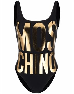 Купальник с логотипом металлик Moschino