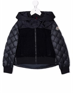 Пуховик на молнии с вельветовыми вставками Moncler enfant