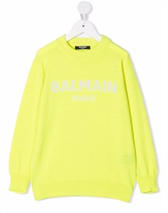 Джемпер вязки интарсия с логотипом Balmain kids