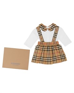 Комплект из боди и юбки в клетку Vintage Check Burberry kids