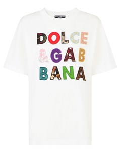 Футболка с вышитым логотипом Dolce&gabbana