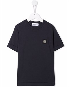 Футболка с нашивкой логотипом Stone island junior